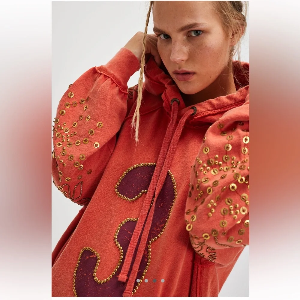 FP We The Free Sparkle Daze Kanga Hoodie NWT Size M - Picture 1 of 4